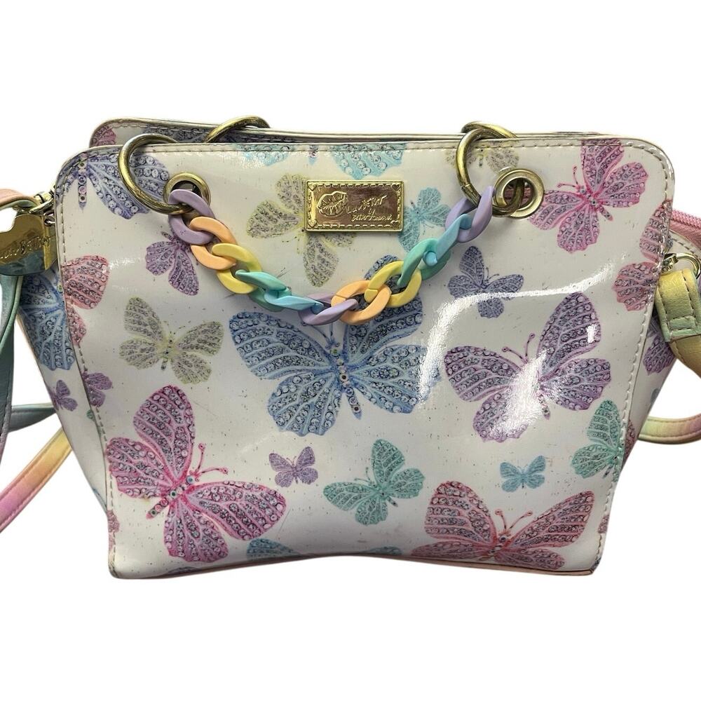 Luv Betsey by Betsey Johnson Butterfly Print Pastel Ombre Satchel- Cottagecore